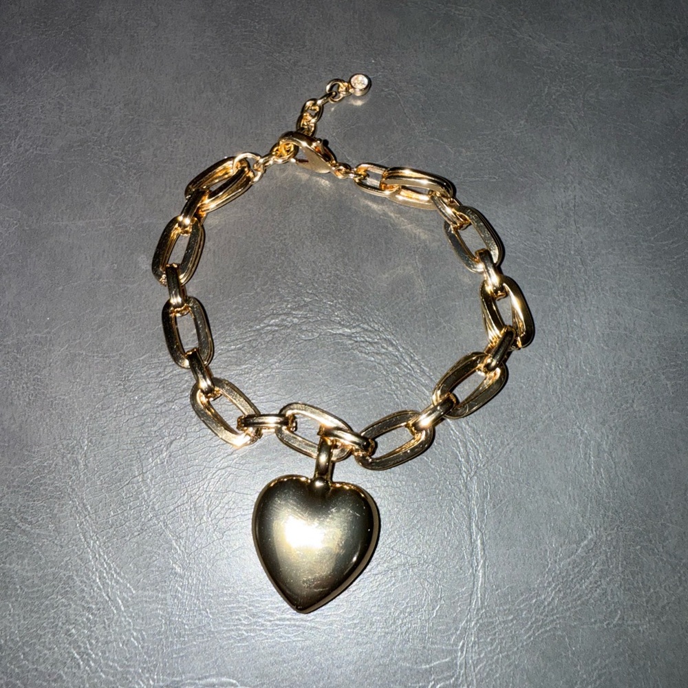 Gold Heart Charm Bracelet - Women Jewelry